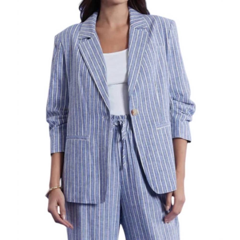 NEW TYLER BOE cooper stripe blazer in bermuda blue